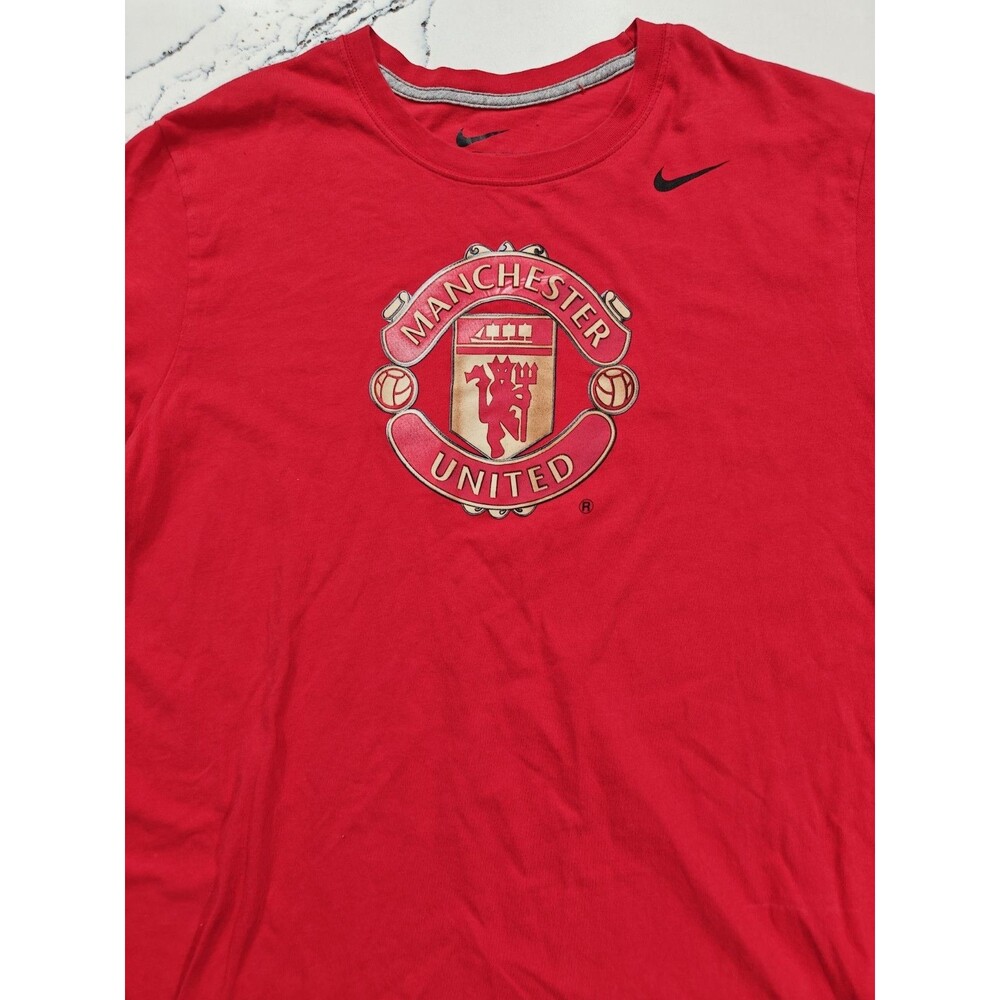 Vintage Nike Manchester United Cotton T-shirt 2XL Red Logo
